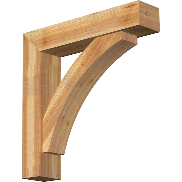 Ekena Millwork Thorton Block Rough Sawn Bracket w/ Offset Brace, Western Red Cedar, 8"W x 38"D x 38"H BKT0806X38X38THR05RWR - main